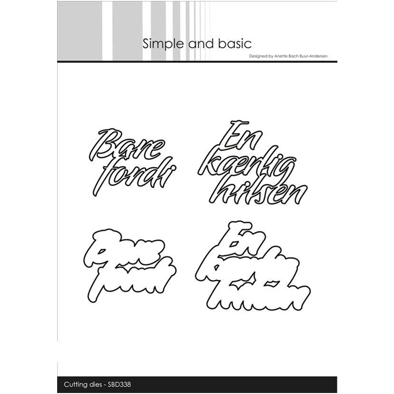 

Bare Fordi & En Kærlig Hilsen Words Cutting Dies for New 2023 Scrapbooking Paper Making Frame Card Craft Supplies No Stamp