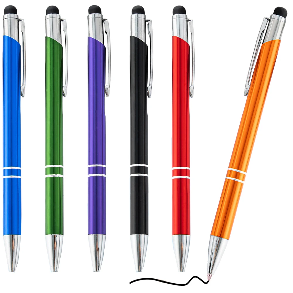 

10 Pieces 2 in 1 Metal Ballpoint With Stylus Tip Universal Touch Screens Capacitive Pens For Office School Supplies Custom Logo