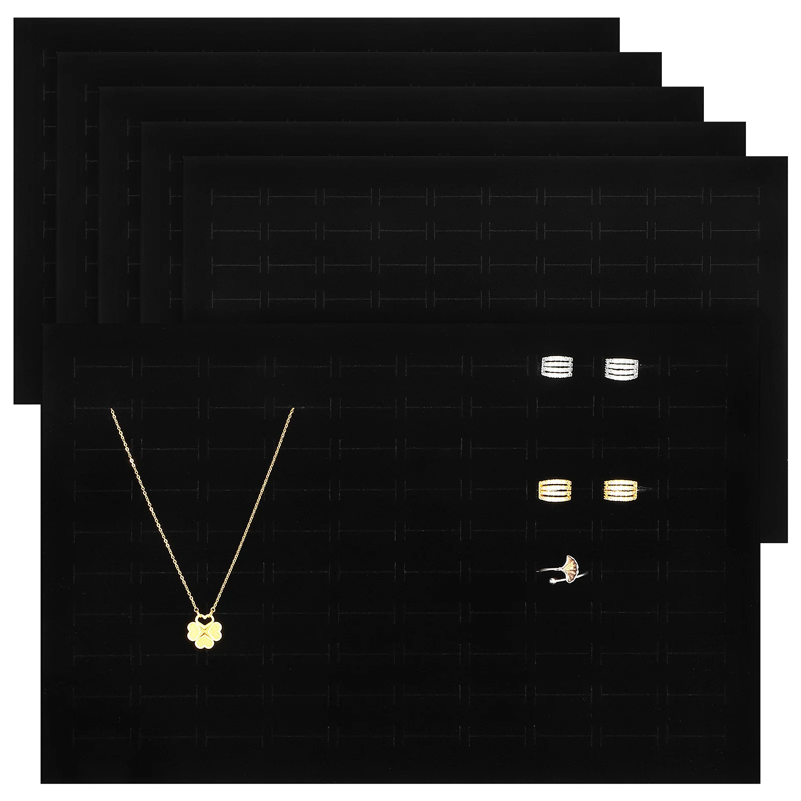 

6 Pcs Jewelry Box Pad Rings Insert Display Mat Displays Selling Sponge Tray Necklace Organizer Holder Cushion