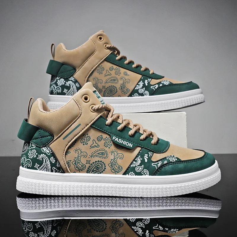 

Spring Autumn High top Canvas Sneakers Men Comfort Lace-up Vulcanized Shoes Men Fashion Printed Sneakers For Women Casual Shoes