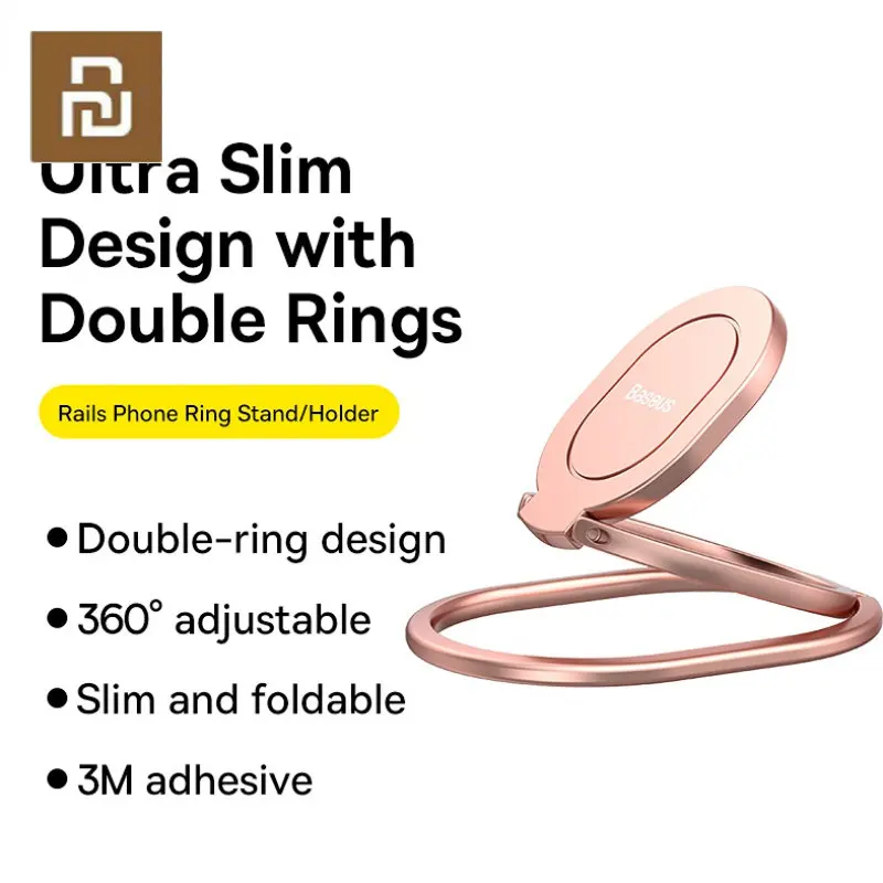 

Youpin Baseus Phone Ring Holder Finger 360 Degree Rotation Metal Cell Phone Ring Grip Foldable Cellphone Stand for Iphone Youpin