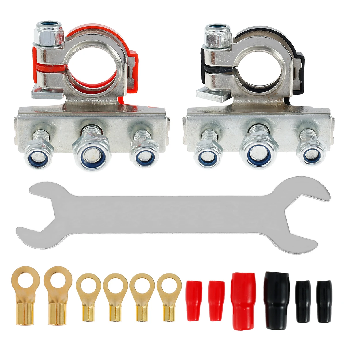 

Battery Terminals Connectors Clamps 3 Ways Multipurpose Battery Clamps for 6V 12V 24V Car Truck Motorcycle Wire Cable Clamp