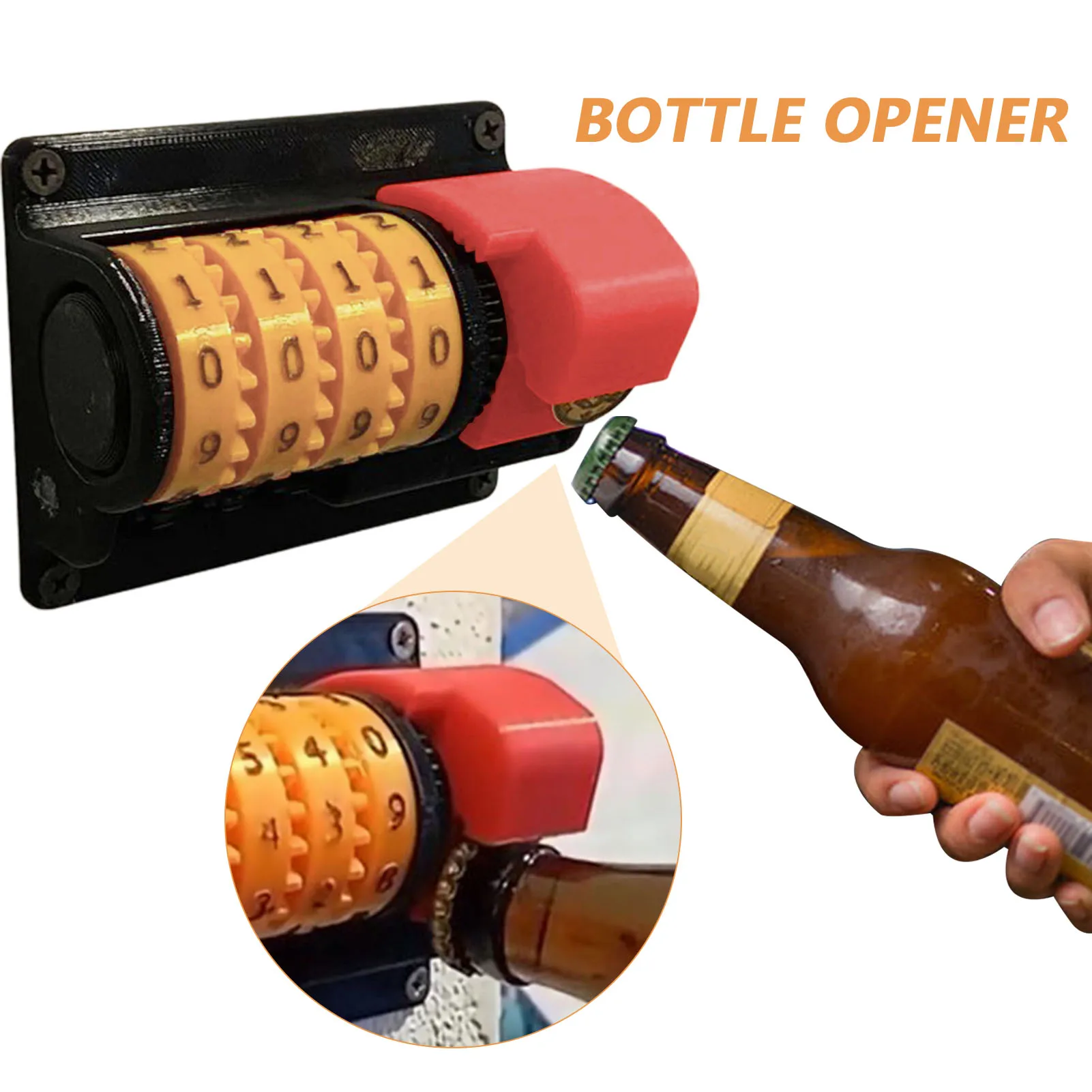 

Beer Counter Bottle Opener Wall Mounted Counting Device for Kitchen Bottle Opener Interesting Structure Easy to Open ABS DIN889