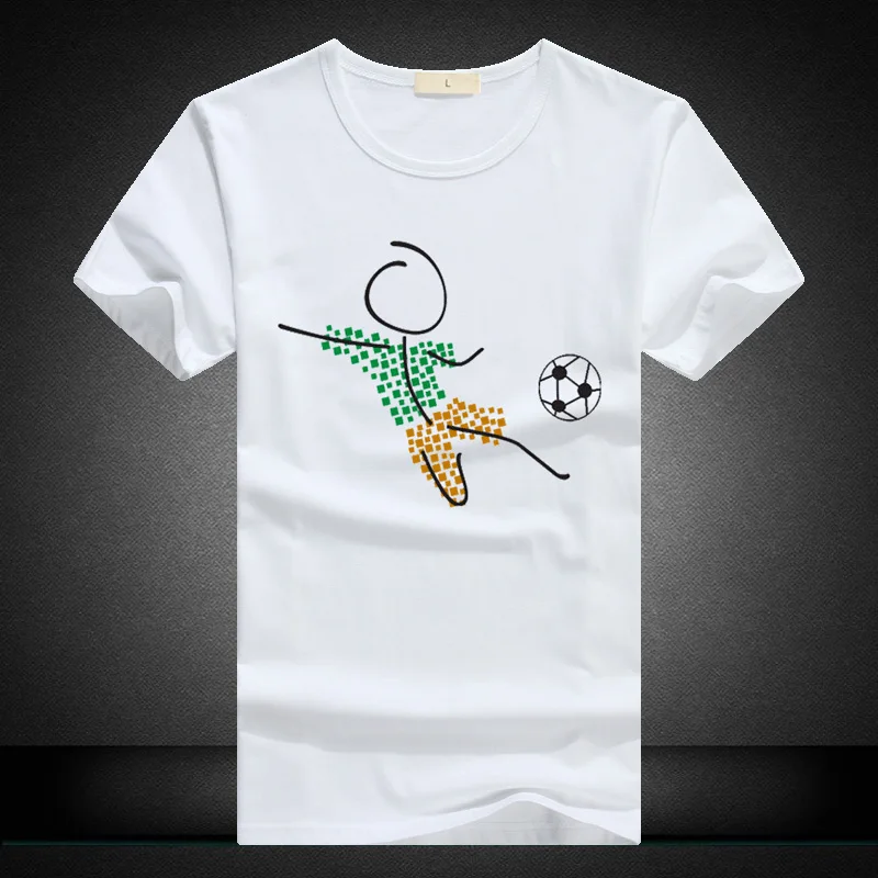 

Новинка 2022, Мужская футболка с круглым вырезом и футбольным принтом, модная облегающая Пляжная футболка с надписью, футболки