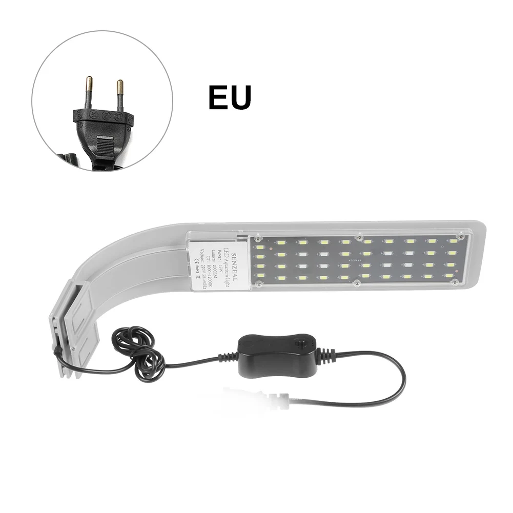 

10W Aquarium LED Light 24LED Fish Tank Clip on Light Plant Grow Lights Waterproof Freshwater Fish Tank Light White and Blue LEDs