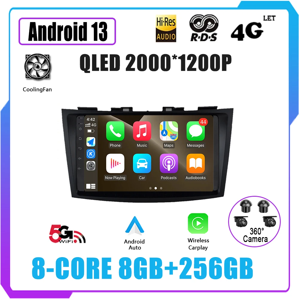 

For Suzuki Swift 4 2011-2015 Radio Auto Stereo 2Din GPS Navi Video 4G WIFI DSP FM SWC Bluetooth Android 13 Car Multimedia Playe
