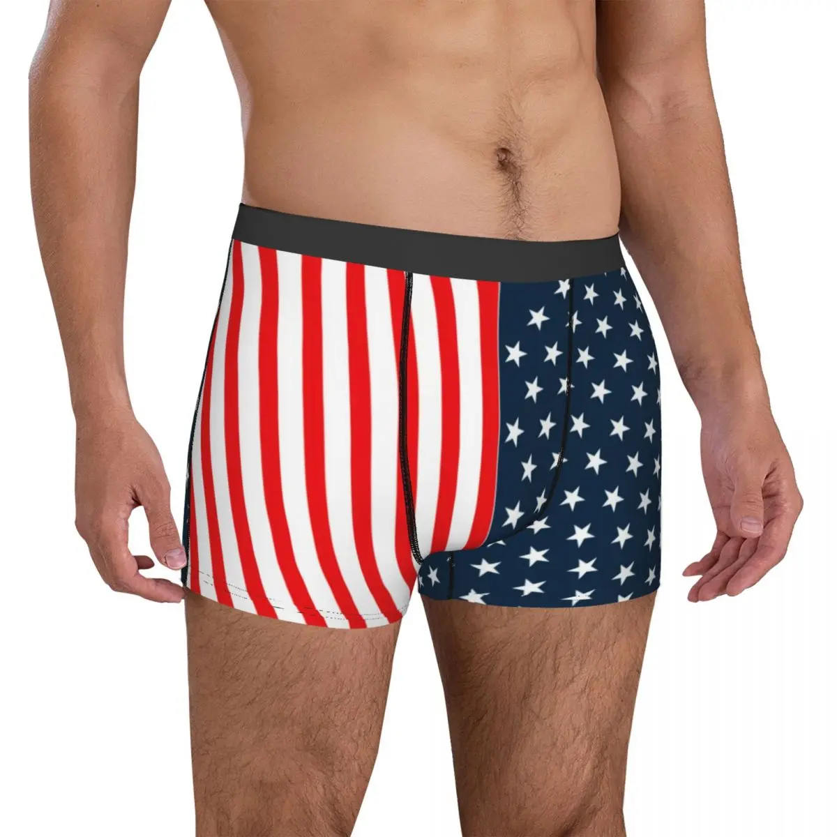 

Star And Stripes Underwear American Patriotic Flag Red Blue Stars Men Boxer Brief Elastic Boxer Shorts Trenky Print Underpants