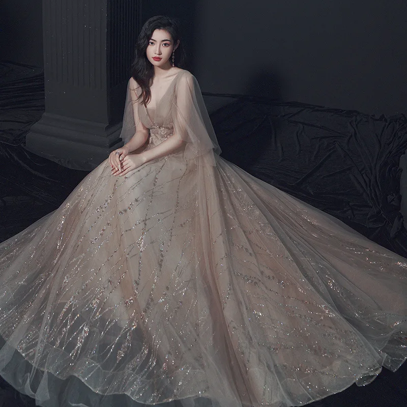 Banquet Host Evening Dress Women 2022 New Spring and Summer Annual Meeting Temperament Long Slim Fitting Performance Clothes |