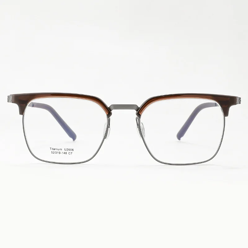 2606 мужская оправа для очков TR дизайнерская ультратонкая титановая полуободковая