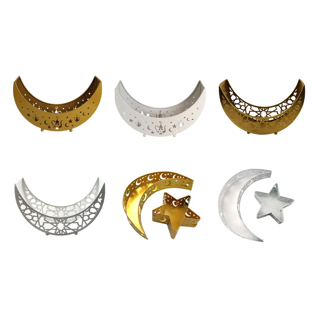 

Металлическая тарелка в форме Луны, декоративная сменная тарелка с покрытием для ресторана, юбилейной сервировки, поднос для посуды