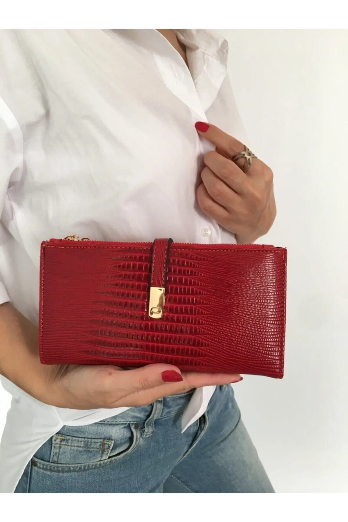 

Women's Wallet Red Gorgeous Textured Legendary Model Luxury Design Fashion Coin Purse Simple Card Holder Wallet
