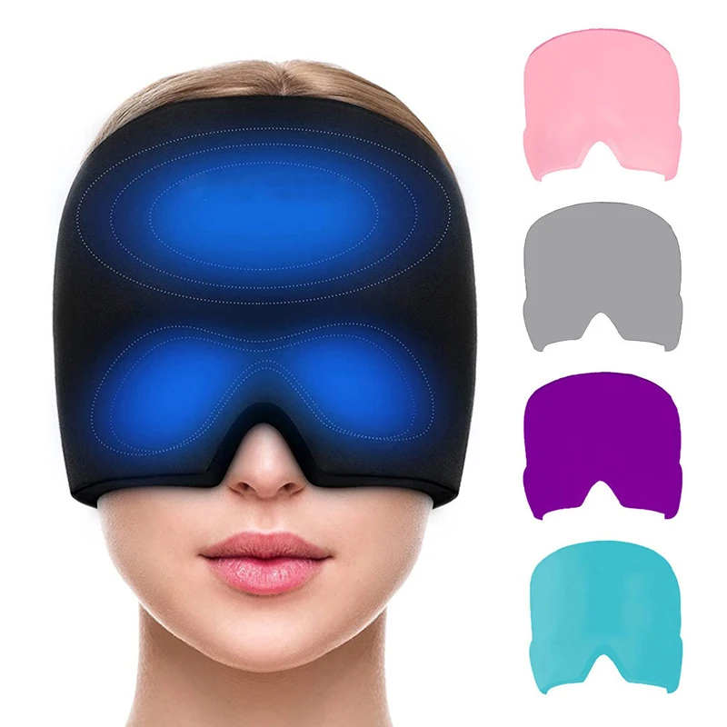 

Gel Cold Headache Ice Cap Migraine Relief Cap Stress Relax Pain Head Hot Cold Therapy Cold Pack Eye Mask Ice Hat Massage Tool