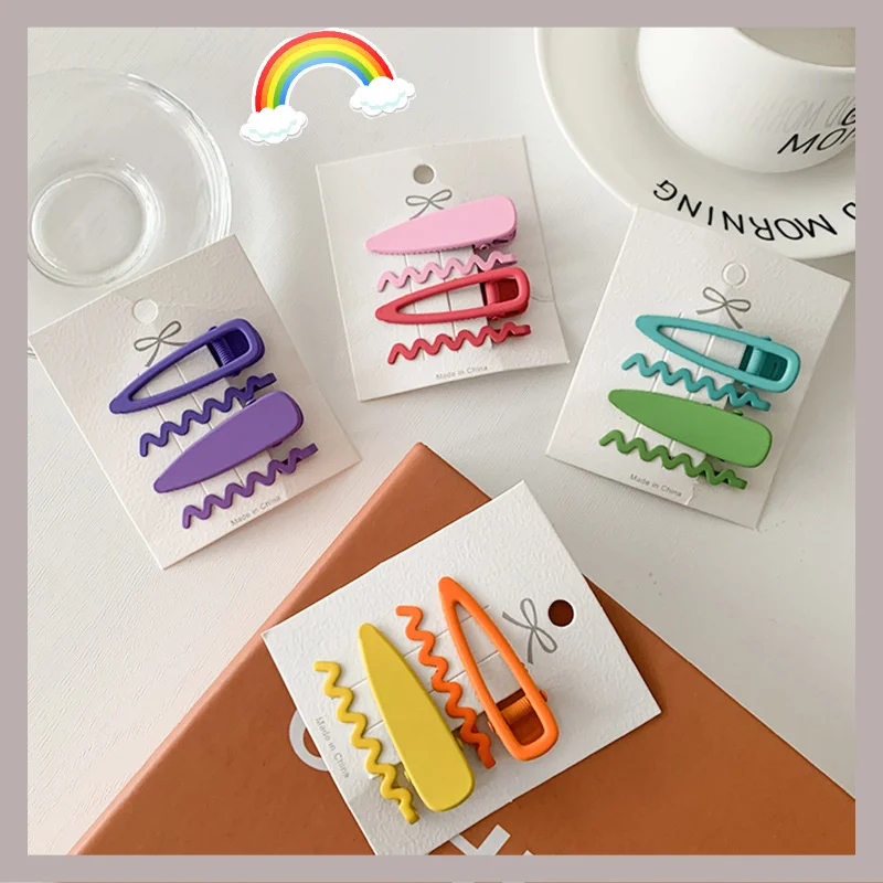 

4 шт./компл. новые женские милые красочные заколки для волос кривой формы милые заколки для волос заколки скользящие Заколки модные аксессуа...