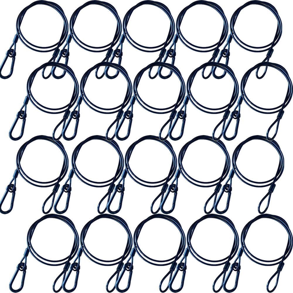 

20 шт., защитный кабель для освещения сцены TPRO SHOW, 70 см, 3 мм, стальной, серебристый/черный