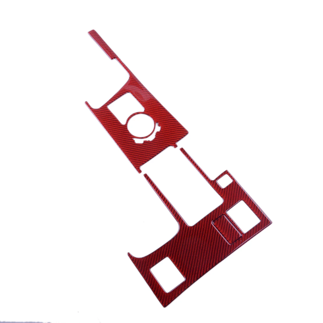 

Красная крышка коробки переключения передач автомобиля из углеродного волокна, 2 шт., Центральная панель консоли, отделка, наклейка, рамка, п...