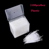1100pcsbox of white plastic double ended toothpicks interdental brushing toothpicks plastic toothpicks hygiene toothpicks