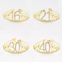16 18 21th birthday princess tiara crown headband bridal hair band hair accessories headdress wedding for women anniversary 30
