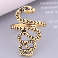 vintage simple personality gold silver snake ring