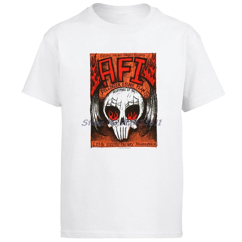 Футболка с принтом рок-группы AFI East Bay Kitty футболка круглым вырезом коротким