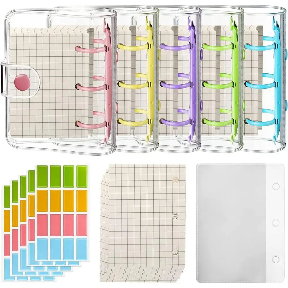 

5 шт., мини-обложки для блокнота с 3 кольцами