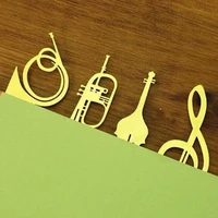 6 pcs metal musical instrument bookmark bookmarks stationery children school book reading supplies paperclips
