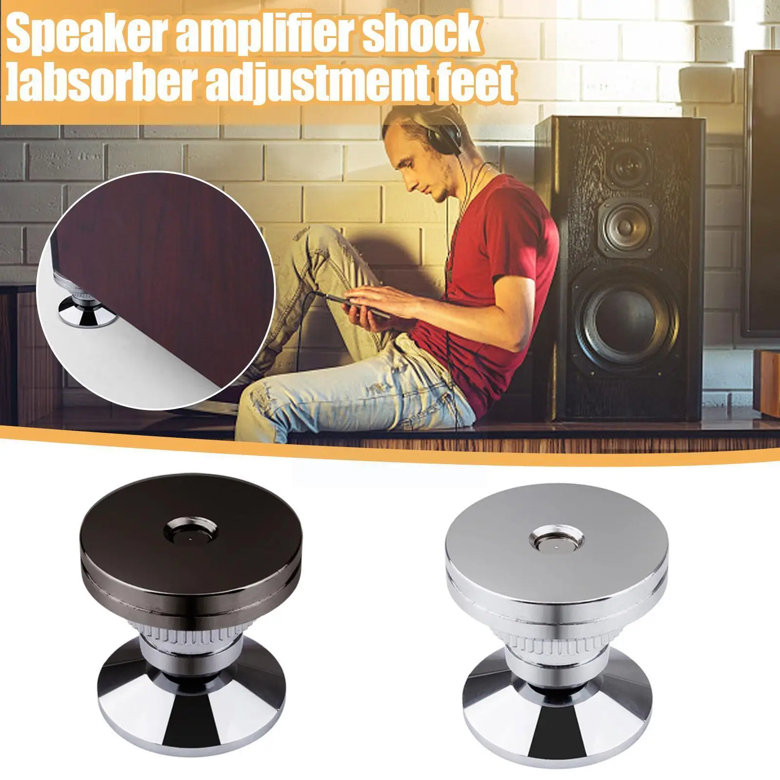 

New Speaker Amplifier Shock-absorbing Adjustment Foot Cd Nails Rhodium-plated Pure Audio Shock-absorbing Machine D8f7