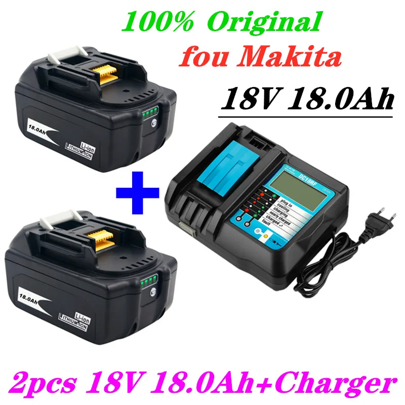 

100% BL1860 Battery 18V 18000mAh Lithium Ion for Makita 18V Battery BL1840 BL1850 BL1830 BL1860B LXT 400 +Charger