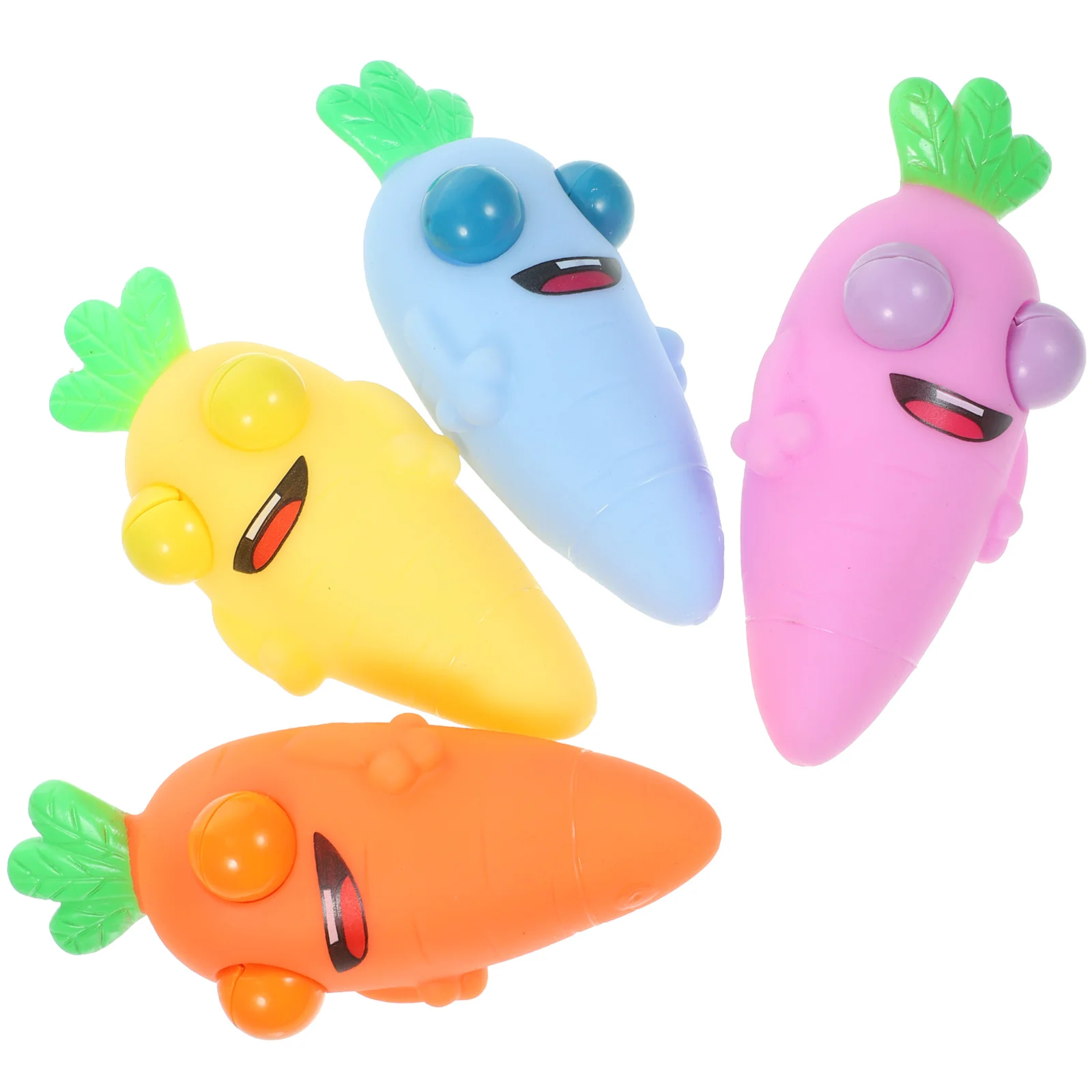 

4 Pcs Interesting Decompression Toy Squint Adorable Anxiety Cartoon Pinch Vinyl Elastic Pressure Lovely