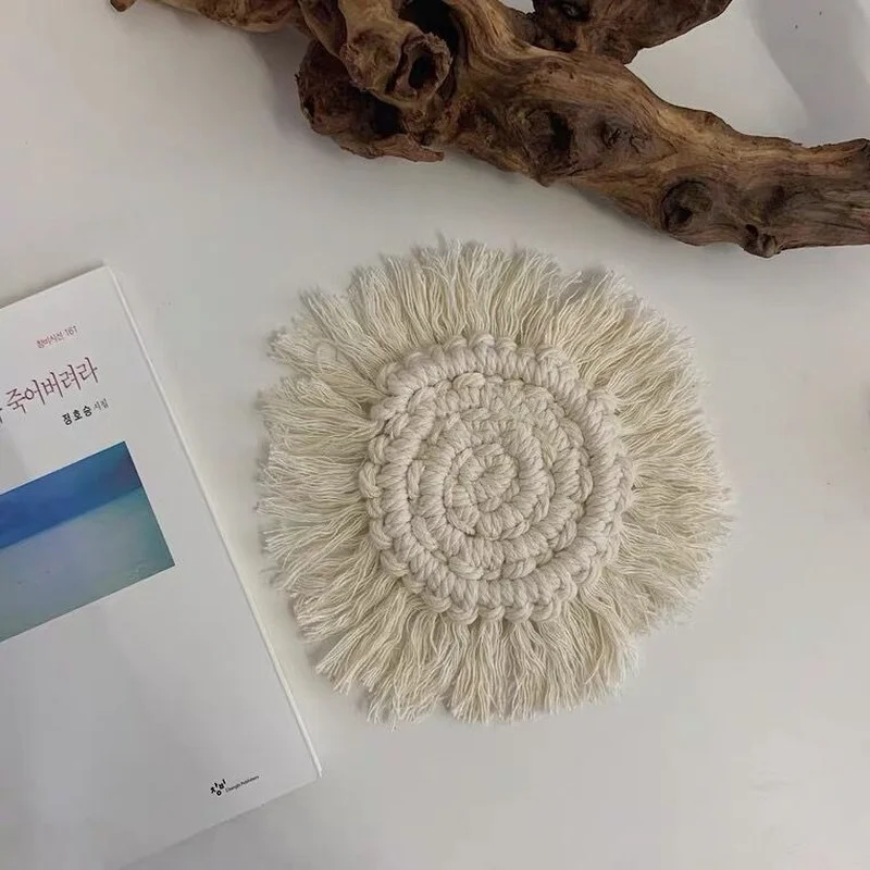 Чайный коврик с кисточками Плетеный в богемном стиле модный кофейный домашний