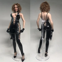 jo21x 51 16 scale female soldier sexy leather open breast lace up onesies clothes model fit 12 inch tbleague action figure body