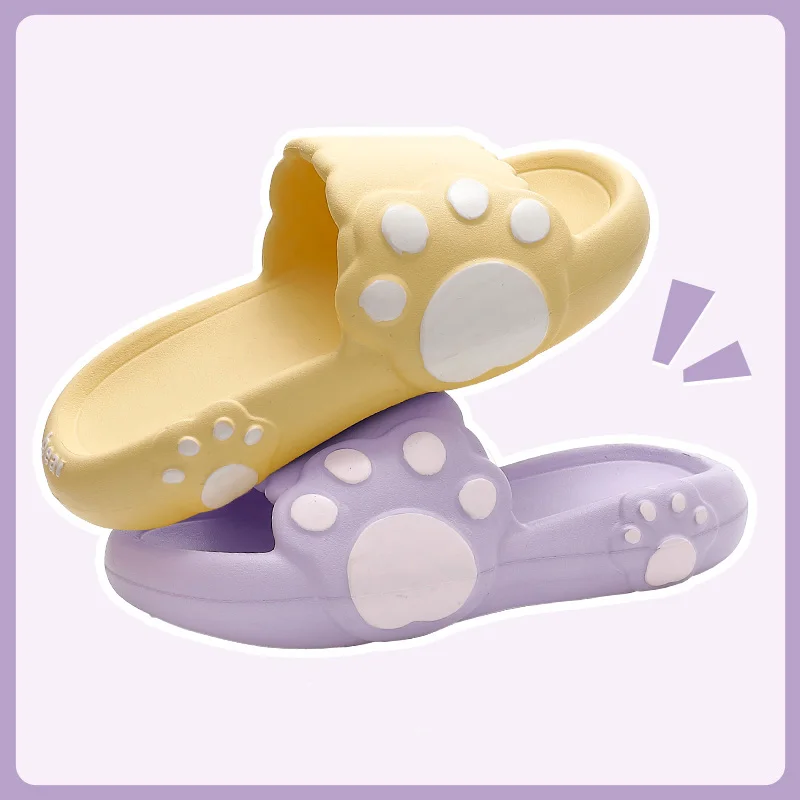

Bear Paw Summer Women Slippers EVA Soft Non-slip Sole Cartoon Indoor Outdoor Slipper Floor Slides Bathroom Home Men's Shoes