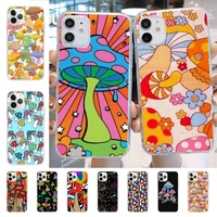 yndfcnb rainbow mushrooms phone case for iphone 11 12 13 mini pro xs max 8 7 6 6s plus x 5s se 2020 xr cover