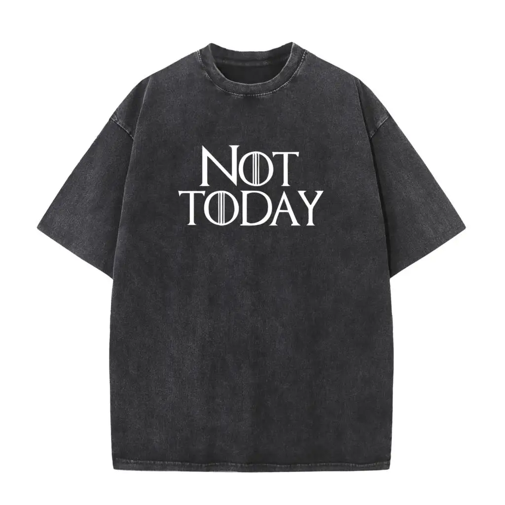 

Not Today Washed T-Shirt Men Bleached T-shirt Autumn Fashion Print Harajuku Graphic Top Got Bleach T shirt