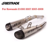 for kawasaki z1000 2007 2008 2009 motorcycle full system 51mm exhaust muffler tail pipe mid connect link tips left right
