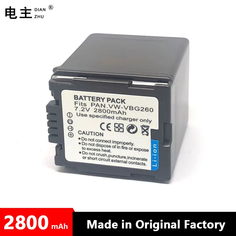 Фото VW-VBG260 VW VBG130 VBG070 VBG260 Аккумулятор для Panasonic SDR H20 H28 H258 SD1 HS700 TM700 HS300 TM300 HS250 SD20 HS20 SDT750 H40 №1