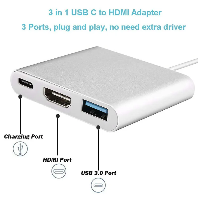 Кабель-адаптер Type-C для Apple USB-C многопортовый цифровой AV-адаптер MJ1K2AM/A HDMI и USB новый