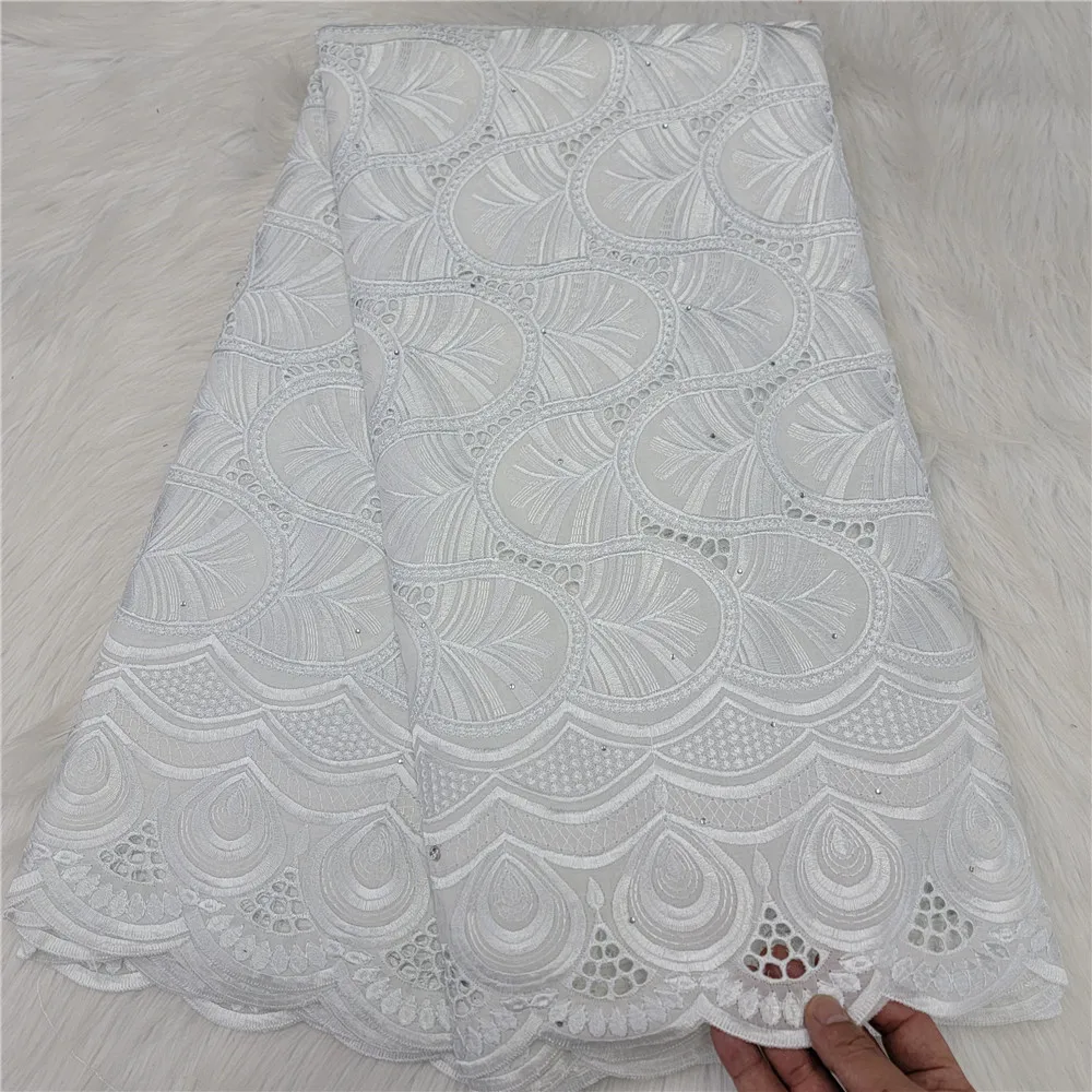 

Swiss African Cotton Lace Fabric 2022 Nigerian Lace Fabric High Quality Embroidery Voile 5 Yards For Diy Dress HLC466