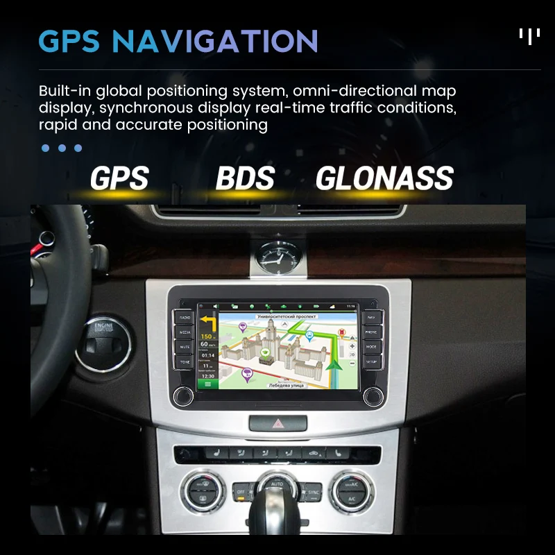 Автомобильный мультимедийный плеер 2Din на Android 11 для Volkswagen Golf 6 Polo Tigan Passat B6 B7 CC Jetta
