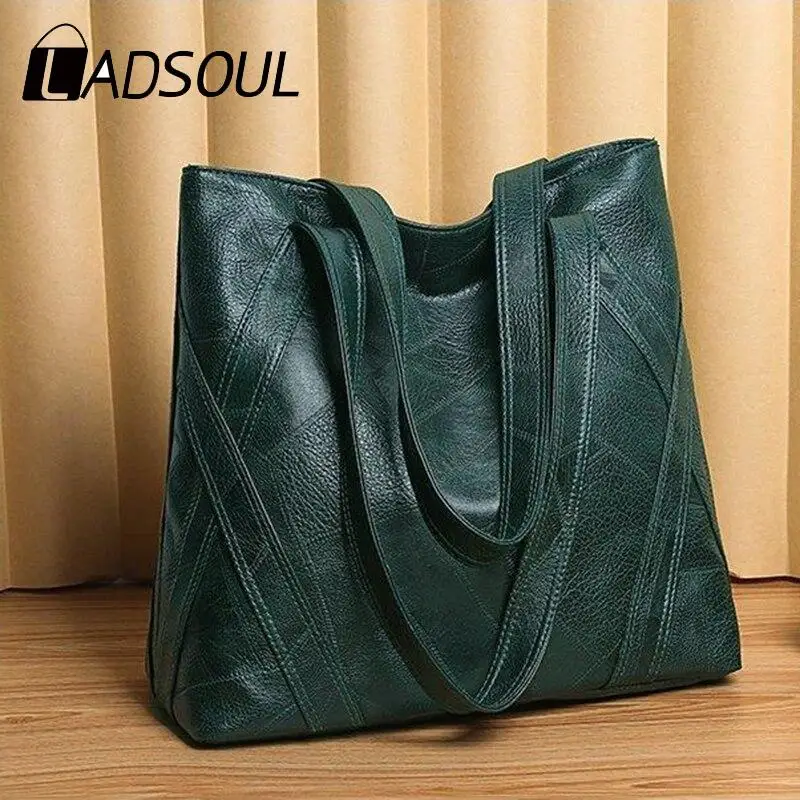 Сумка-тоут женская из мягкой экокожи модный винтажный саквояж на плечо роскошная