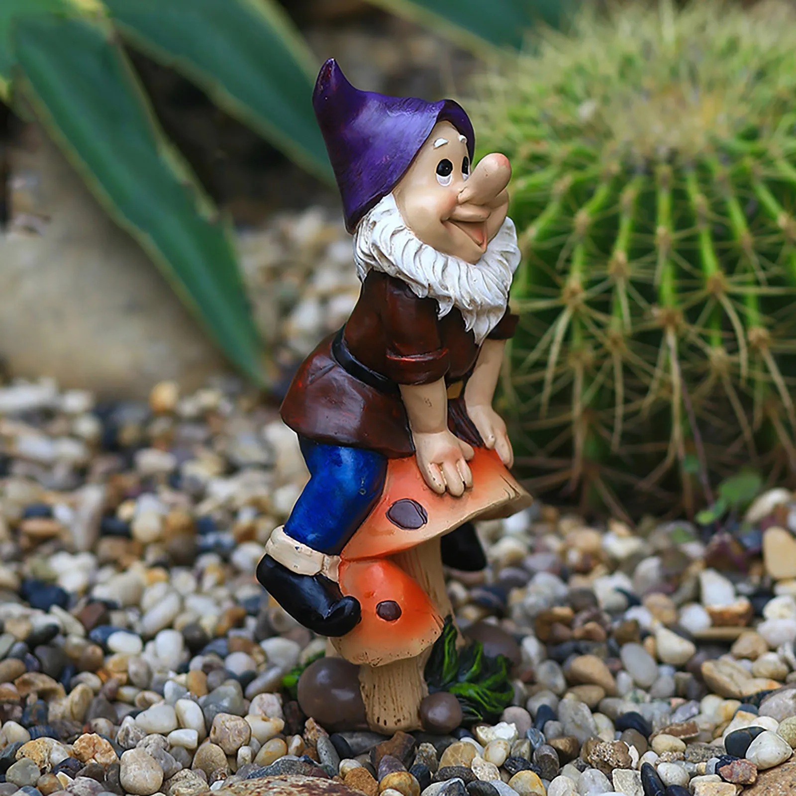 

Take Mushroom Gnome Resin Statue Ornament Garden Lawn Decorative Crafts Fairy Tale Decoration Garden Statues Sculptures 2022