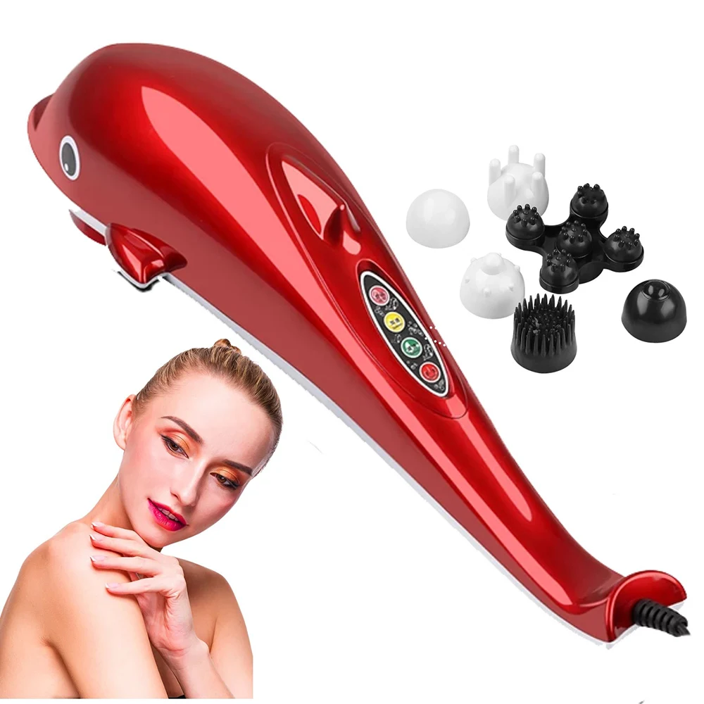 

Electric Dolphin Massager Back Massage Hammer Vibration Infrared Stick Roller Cervical Body Massage Leg Massages Roller