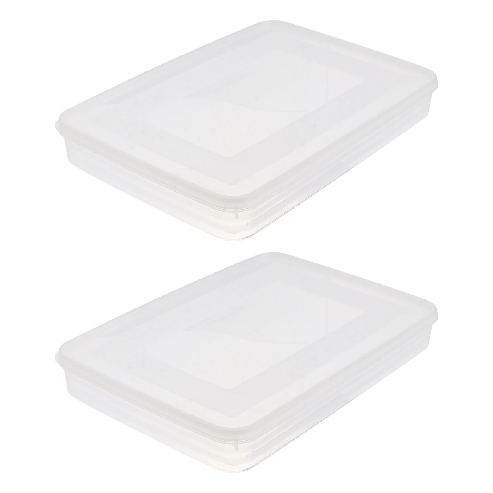 

2 Pcs Egg Case Household Kitchenware Snack Tray Dumplings Storage Holder Tote Bins Lid Supply