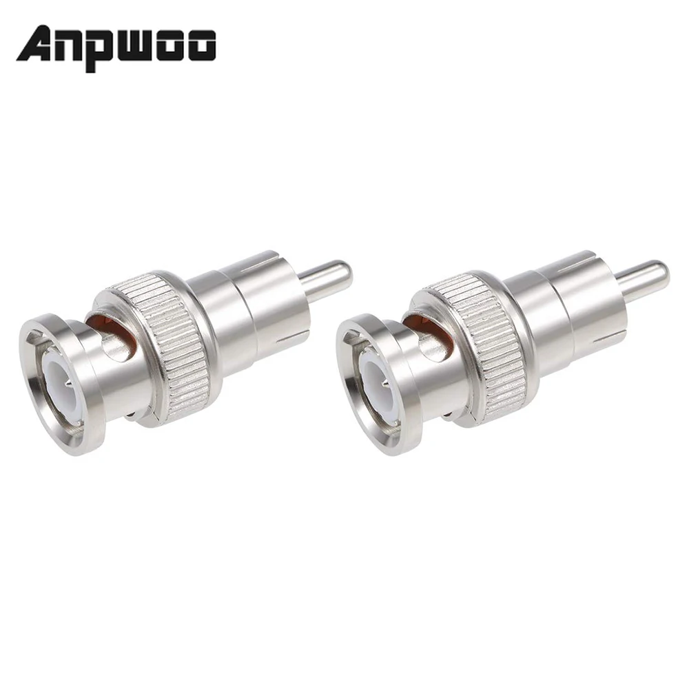 

ANPWOO 10PCS/lot BNC security system Male revolution RCA male Connectors Cable Adapters Coaxial Cable