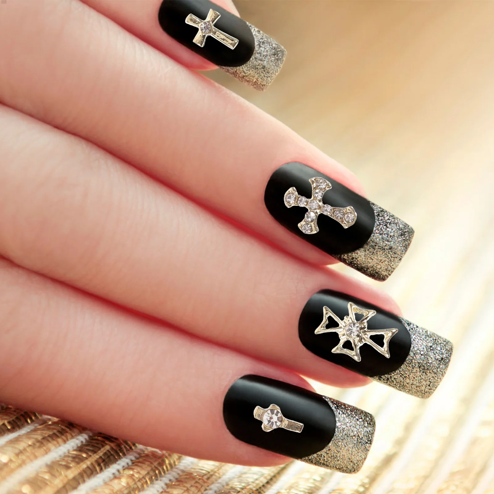 

80pcs Nail Cross Charms Nail Charms Western Nail Charms Manicure Decorations