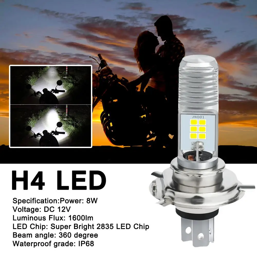 

1pcs H4 LED Light Motorcycle Headlight Super Bright Front 1600LM Beam Hi/Lo Waterproof Light Headlight Motorcycle Accessori R7R2