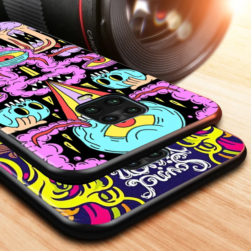 Цветной психоделический чехол Trippy для Xiaomi Redmi Note 11S 11T 11 10S 10 9T 9S 9 8T 8 7 6 5A 5 4X Pro черный