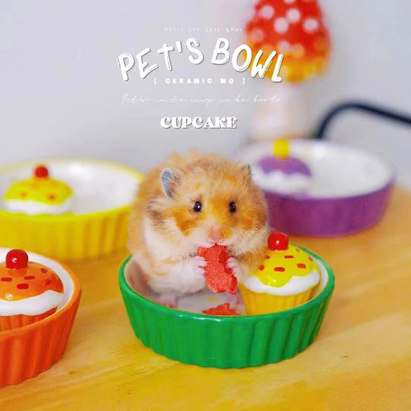 

Высококачественная Милая чаша для кормления в виде грибов, керамическая кормушка для хомяка, крысы, морской свиньи, птицы, кролика, аксессуа...