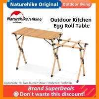 naturehike star roll outdoor kitchen egg roll table portable folding stove table nature hike camping bbq picnic solid wood table