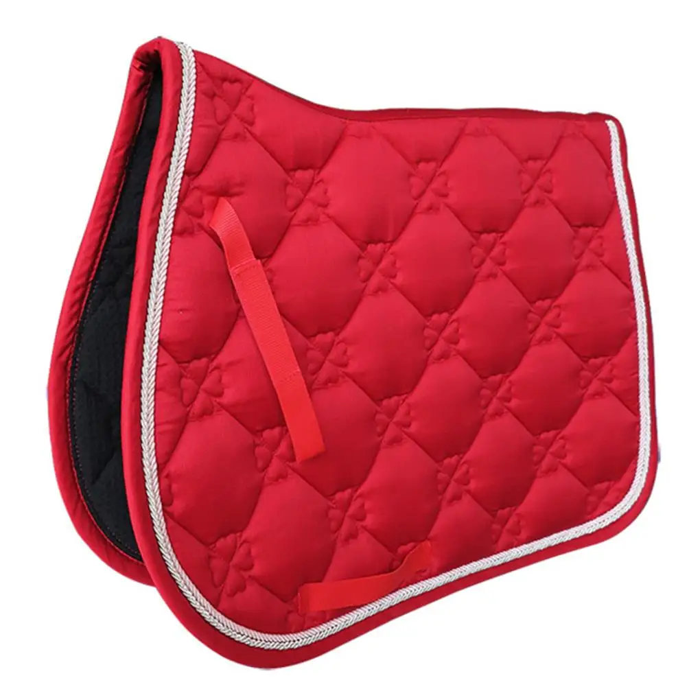 

Saddle Pad All Purpose Horse Riding Cover Bareback Dressage Cotton Mat Shock Absorbing Equestrian Jumping Event Red