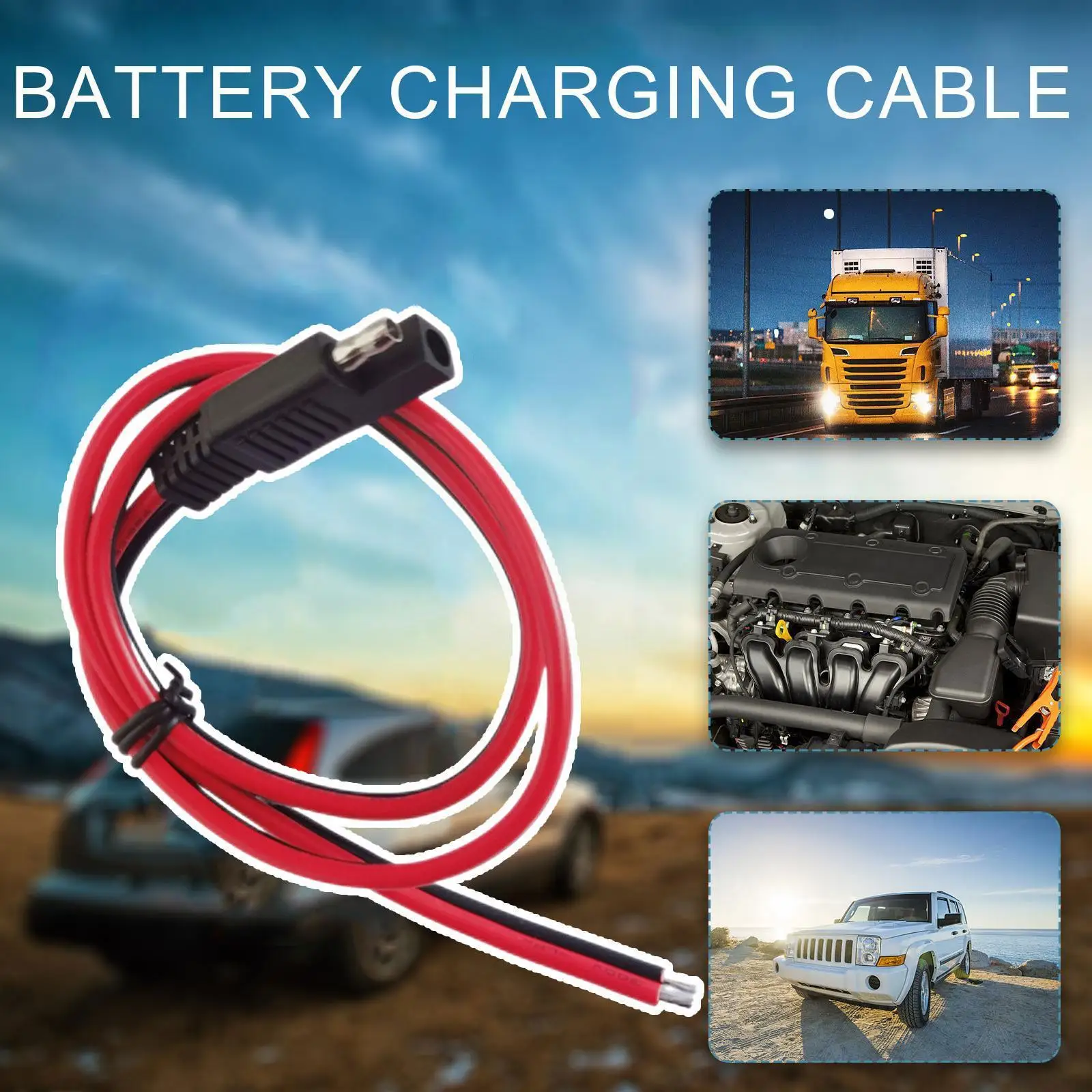 

Solar Power Cable 16awg Sae Single Chassis Adapter Cable Motorcycle Battery And Cable Charging Automobile J0l1